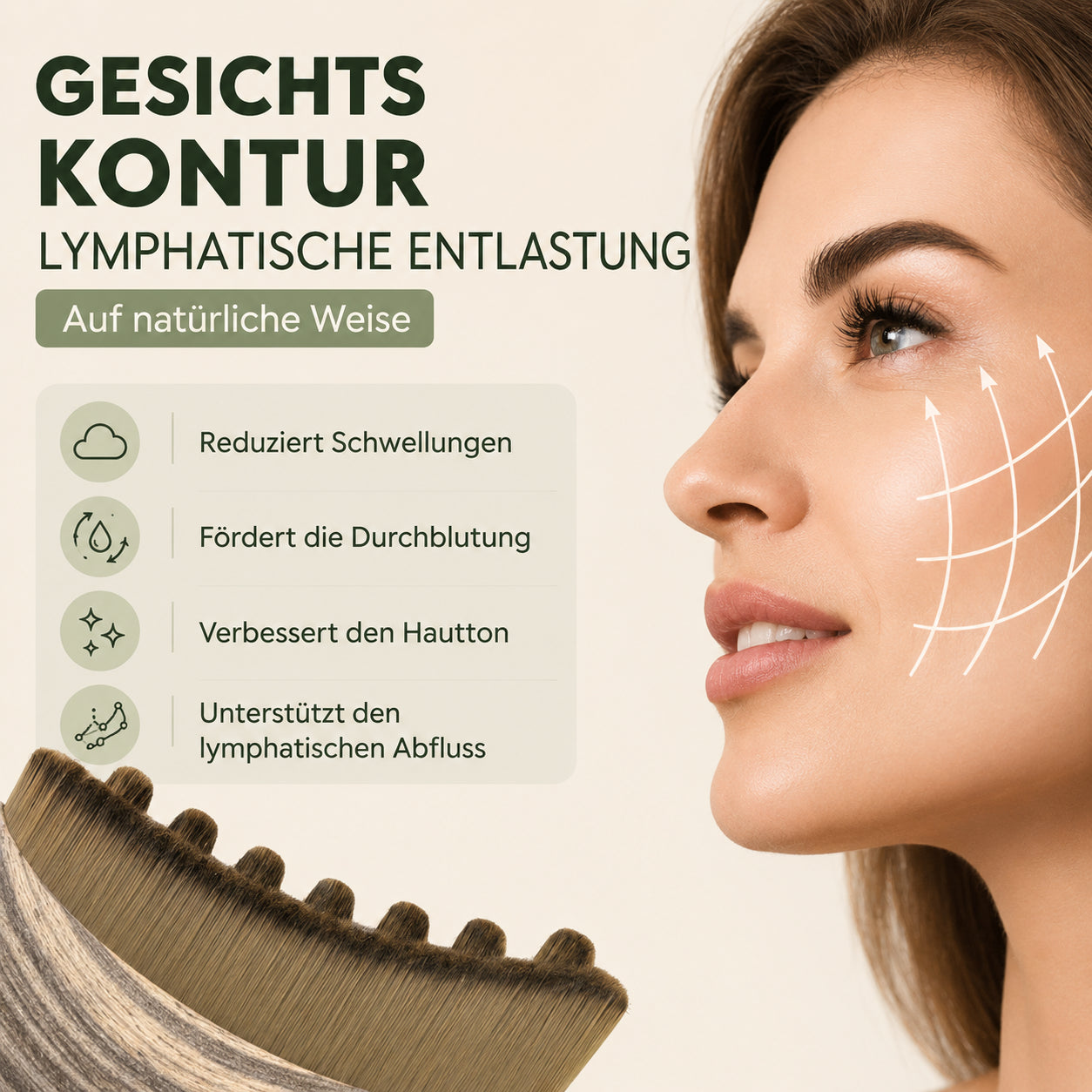 Celluviaa Konturbürste – Lymphdrainage für Gesicht & Augen