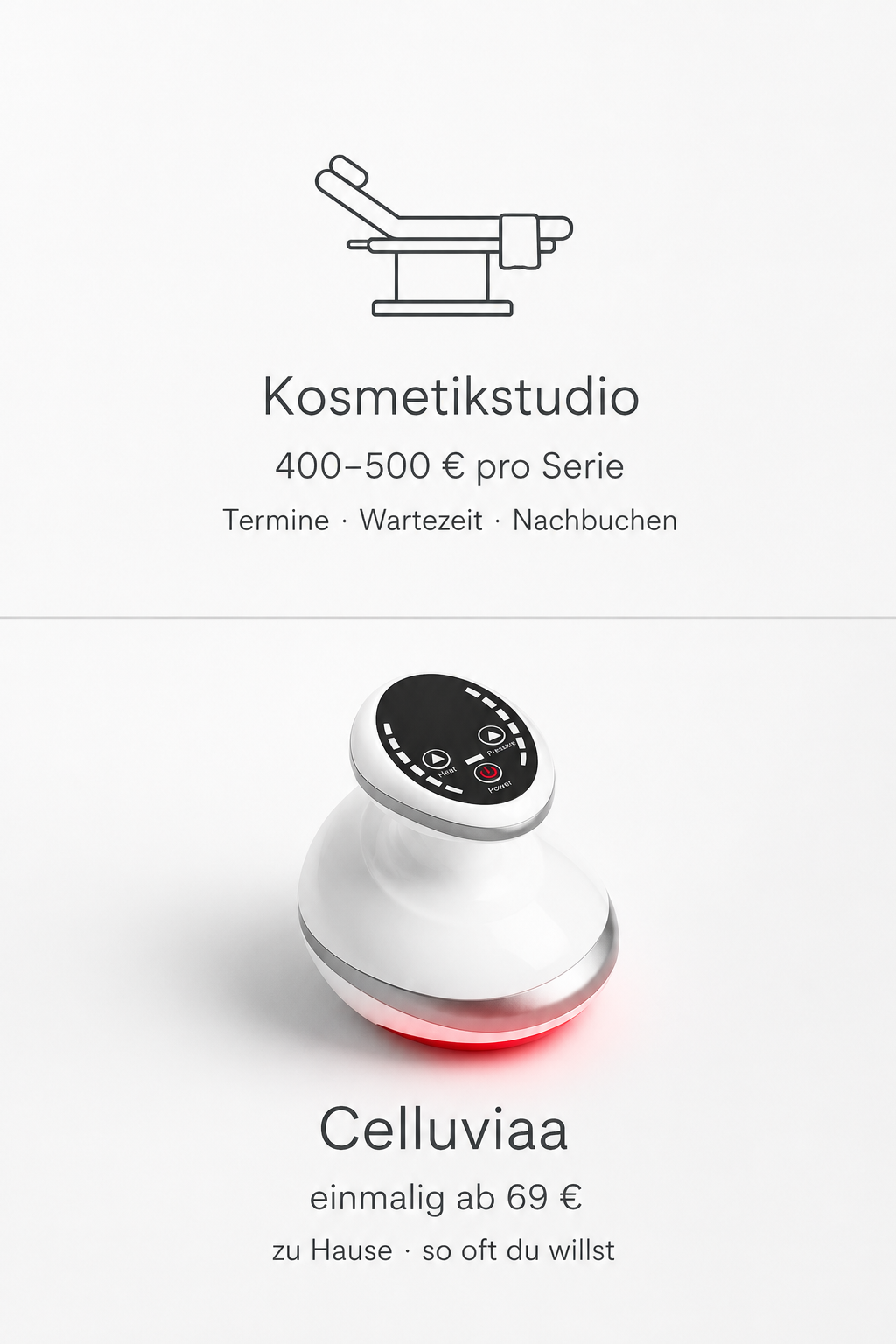 Sichtbar glattere, straffere Haut — mit der Vakuum-Rotlicht-Methode aus dem Kosmetikstudio.